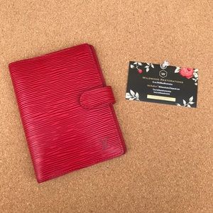 Louis Vuitton Red Epi agenda pm